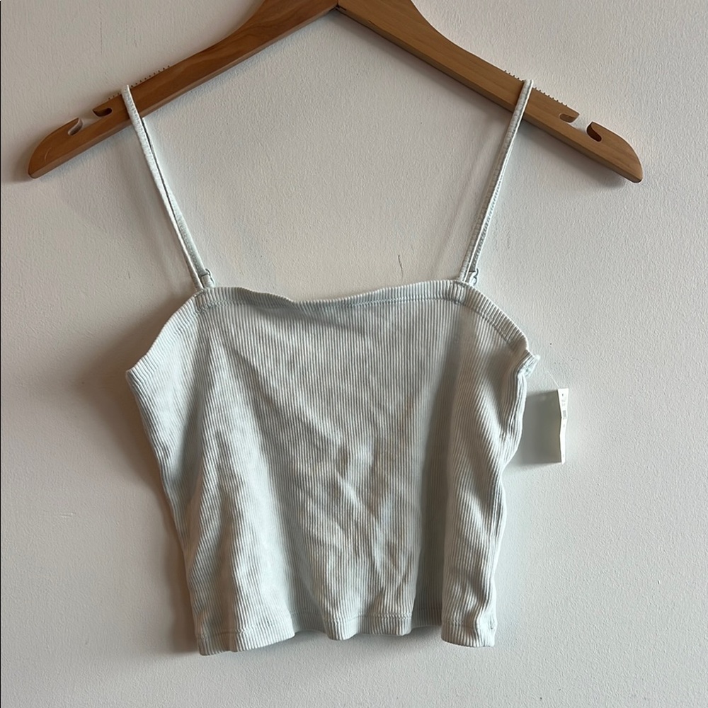 Aerie Green Fitted Crop Camisole Top
